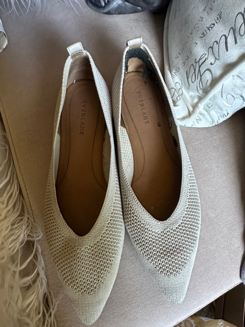 Everlane light gray Pointed Knit Ballet Flats - Picture 3 of 6